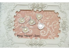 Bling "HEART", Pack of 5 (2 cm)